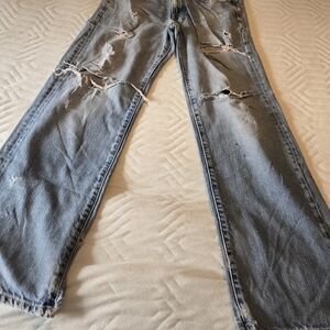 Men's Distressed Blue Jeans